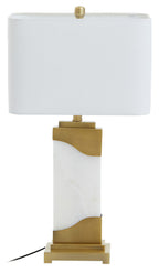 Table Lamp in White Marble and Gold | Edith