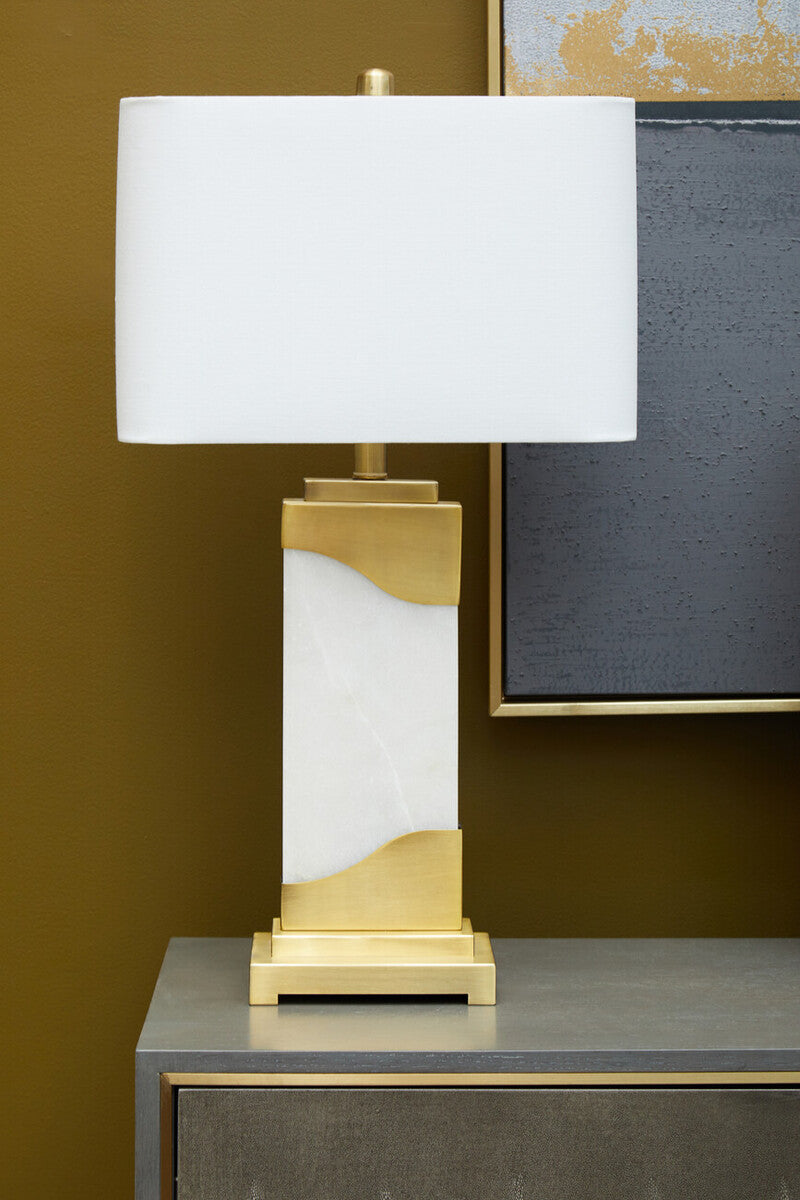 Table Lamp in White Marble and Gold | Edith