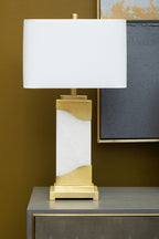 Table Lamp in White Marble and Gold | Edith