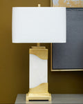 Table Lamp in White Marble and Gold | Edith