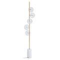 Abira White Marble 5 Bulb Floor Lamp with Brushed Brass Finish