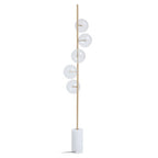 Abira White Marble 5 Bulb Floor Lamp with Brushed Brass Finish