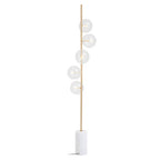 Abira White Marble 5 Bulb Floor Lamp with Brushed Brass Finish