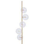 Abira White Marble 5 Bulb Floor Lamp with Brushed Brass Finish