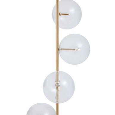 Abira White Marble 5 Bulb Floor Lamp with Brushed Brass Finish