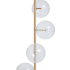 Abira White Marble 5 Bulb Floor Lamp with Brushed Brass Finish