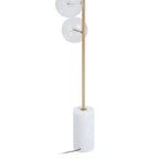 Abira White Marble 5 Bulb Floor Lamp with Brushed Brass Finish