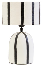 Black and White Stripe Papier Mache Table Lamp | Carta