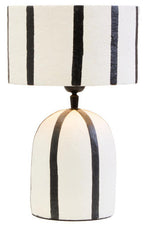 Black and White Stripe Papier Mache Table Lamp | Carta