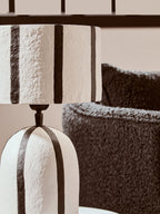 Black and White Stripe Papier Mache Table Lamp | Carta