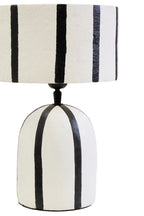Black and White Stripe Papier Mache Table Lamp | Carta
