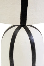 Black and White Stripe Papier Mache Table Lamp | Carta