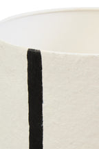 Black and White Stripe Papier Mache Table Lamp | Carta