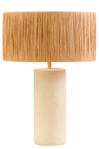 Natural Papier Mache Table Lamp with Natural Raffia Shade | Carta