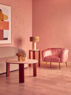 Natural Papier Mache Table Lamp with Natural Raffia Shade | Carta