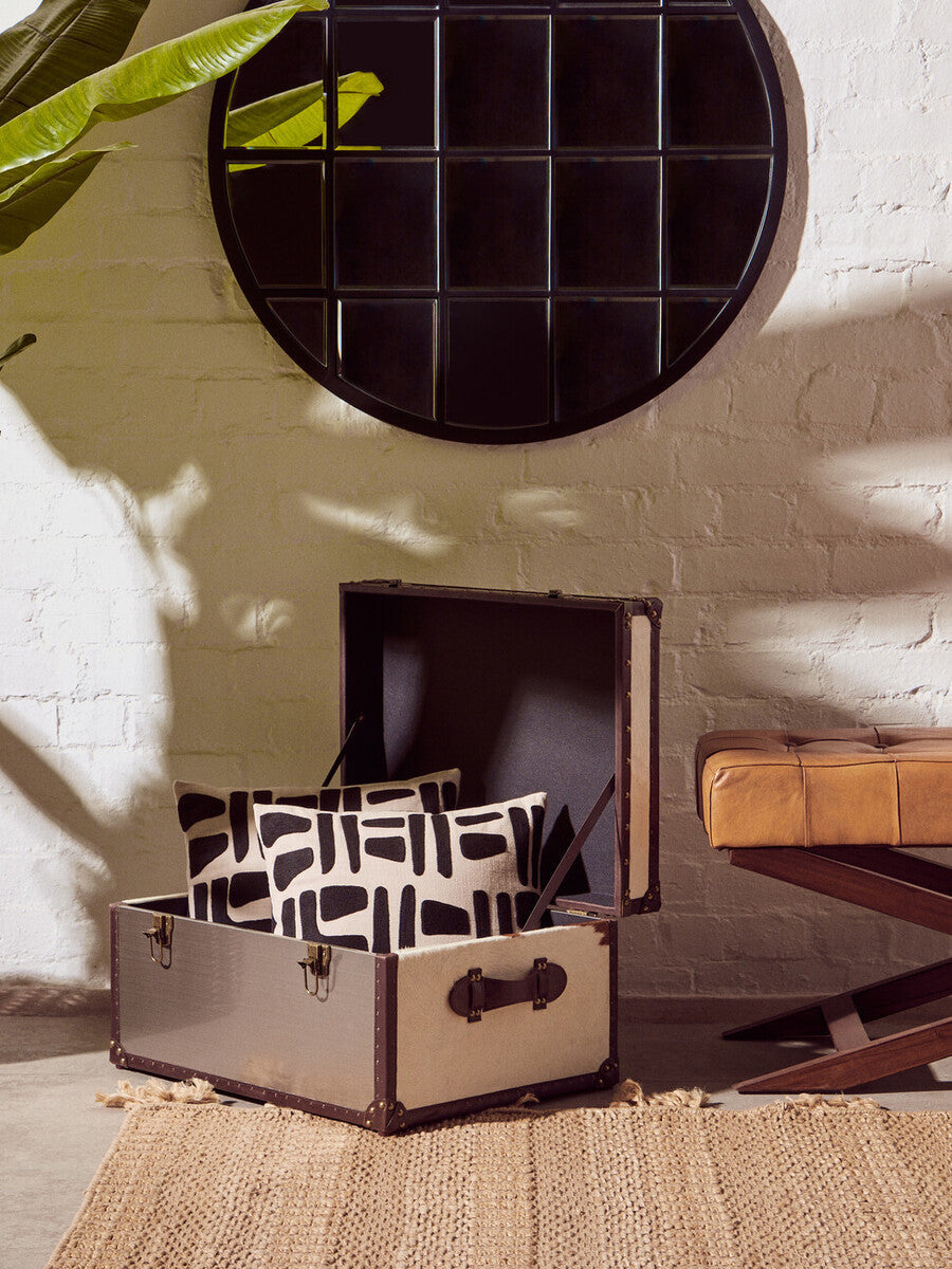 Natural and Black Square Cushion | Bosie Ozella