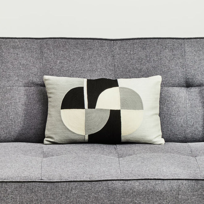 Circular Embroidered Rectangular Cushion | Bosie Ozella