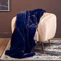 Bosie Navy Blue Faux Fur Throw | Lamina