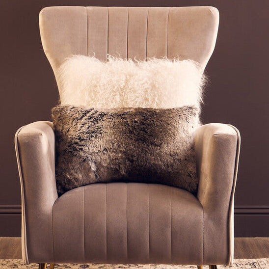 Bosie Mocha Ombre Rectangular Fur Cushion | Lamina