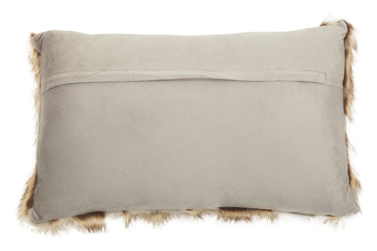 Bosie Grey and Natural Fur Cushion | Lamina