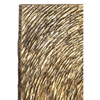 Textured brown and beige patterned rug on a white background