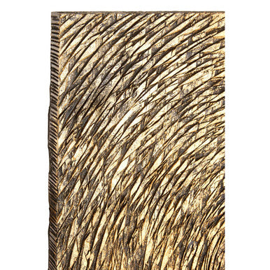 Textured brown and beige patterned rug on a white background