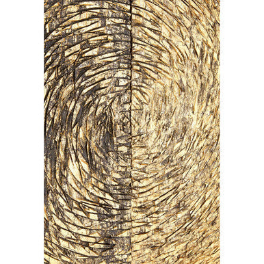 Close-up of a textured cylindrical object with concentric patterns