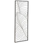 Decorative metal screen with wavy line pattern on a white background