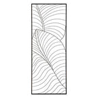 Black and white abstract leaf design on a white background