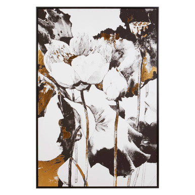 Astratto Black and White Abstract Floral Wall Art