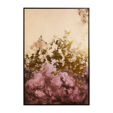 Astratto Cream and Mauve Abstract Foil Wall Art