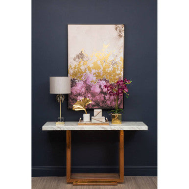 Astratto Cream and Mauve Abstract Foil Wall Art