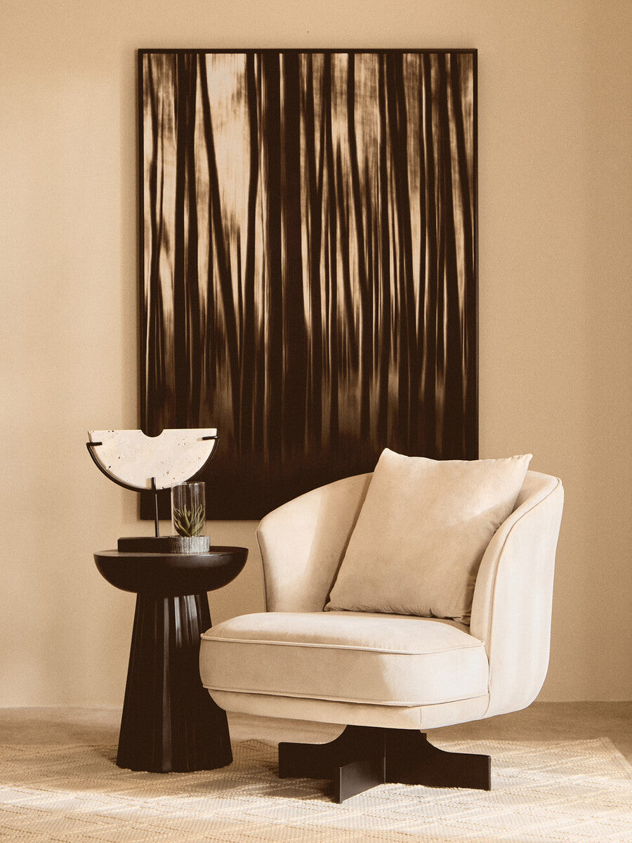 Astratto Black and Natural Abstract Blur Wall Art