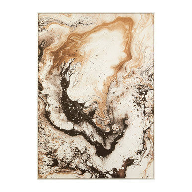 Astratto Natural Abstract Wall Art with White Frame