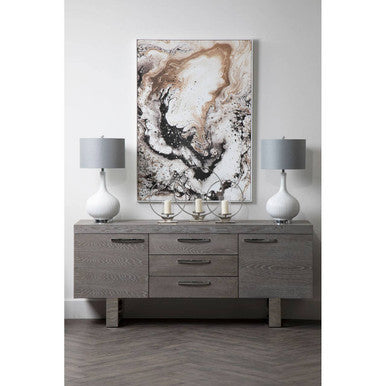 Astratto Natural Abstract Wall Art with White Frame
