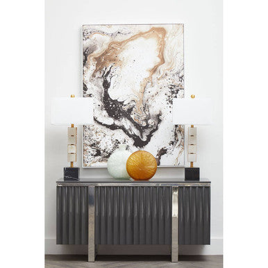 Astratto Natural Abstract Wall Art with White Frame