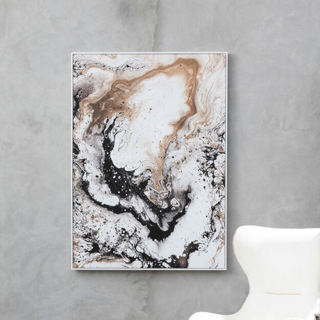 Astratto Natural Abstract Wall Art with White Frame
