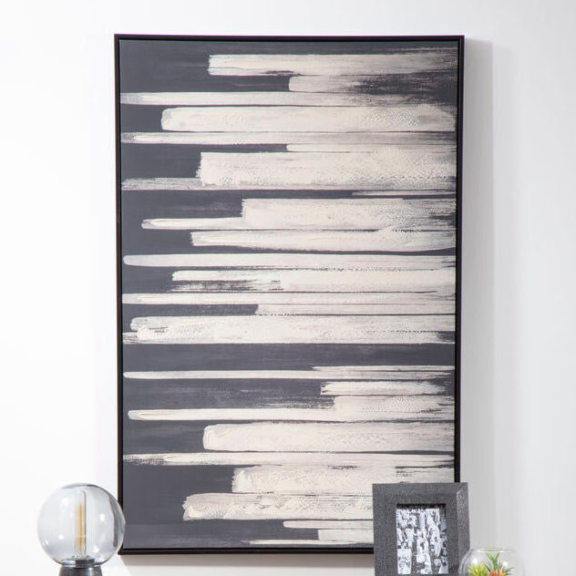 Black and Natural Canvas Wall Art | Astratto