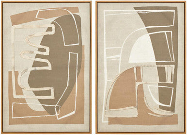 Set of 2 Neutral Abstract Canvas Wall Art | Astratto