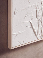 White Hand Painted Sculptural Fabric Wall Art | Astratto