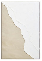 Canvas Natural and White Textured Plaster Wall Art | Astratto