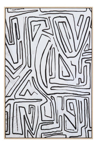 Abstract Black and Cream Textured Wall Art | Astratto