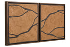 Set of 2 Brown and Black Textured Wall Art | Astratto