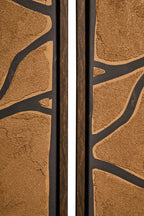 Set of 2 Brown and Black Textured Wall Art | Astratto