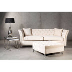 Samara Sand Fabric Footstool