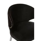 Piermount Black Velvet Dining Chair with Silver Finish Legs