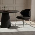 Piermount Black Velvet Dining Chair with Silver Finish Legs