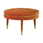 Manhattan Orange Velvet Footstool