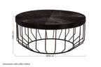 Kensington Townhouse Black Hair on Leather Round Coffee Table