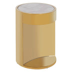 Carlox White Marble Effect and Gold Finish Round Side Table